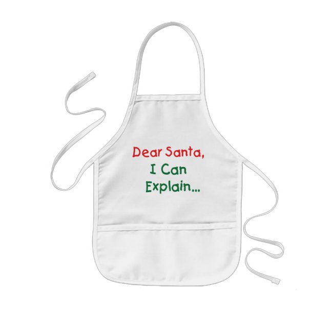 Delantal Infantil Querido Santa, Puedo Explicar - Carta Divertida a  (Frente)