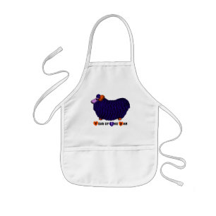 Delantal Infantil Ram Sheep Year Purple Ilustracion Kids Apron