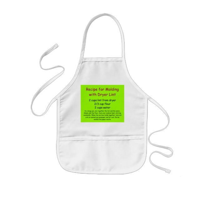 Delantal Infantil Receta de Pelusa de Secadora (Frente)