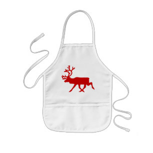 Delantal Infantil Resto Rojo / Silhouette Caribou