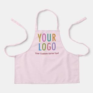 Delantal infantil rosa con logotipo de la escuela