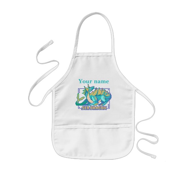 Delantal Infantil Sea dragon, zee draak Pixel Art (Frente)