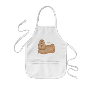 Delantal Infantil Shih tzu personalizado de pelo largo ilustracion