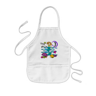 Delantal Infantil Sirena 3 cumpleaños camisetas y regalos de T
