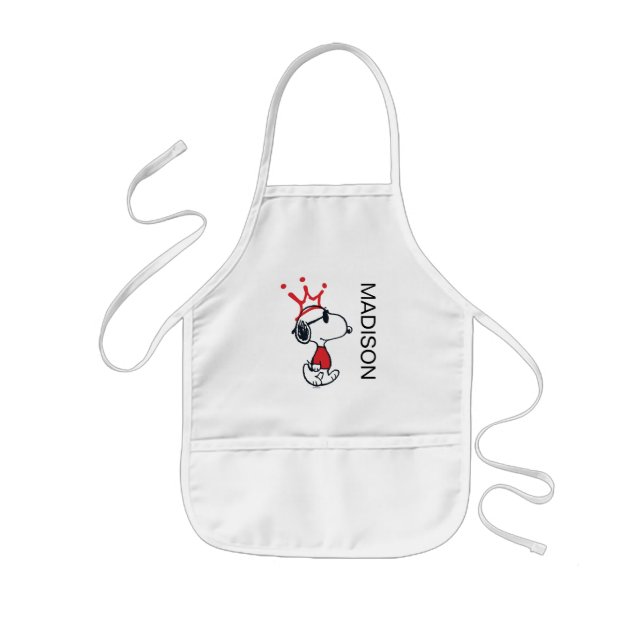 Delantal Infantil Snoopy - Joe Guay Crown | Añadir su nombre (Frente)