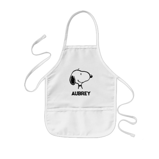 Delantal Infantil Snoopy Smile Giggle Laugh | Añadir su nombre (Frente)
