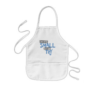 Delantal Infantil Solo soy pequeño pero trato de apron azul / gris