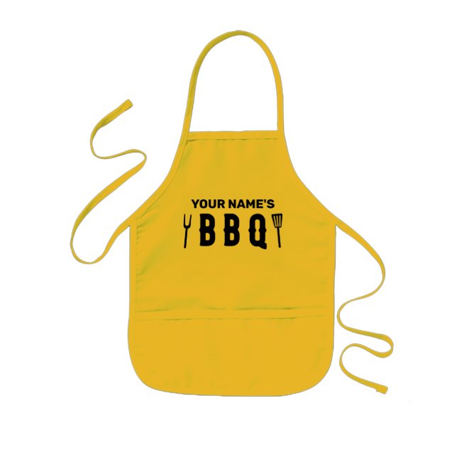 Delantal Infantil Su nombre es bbq (Frente)