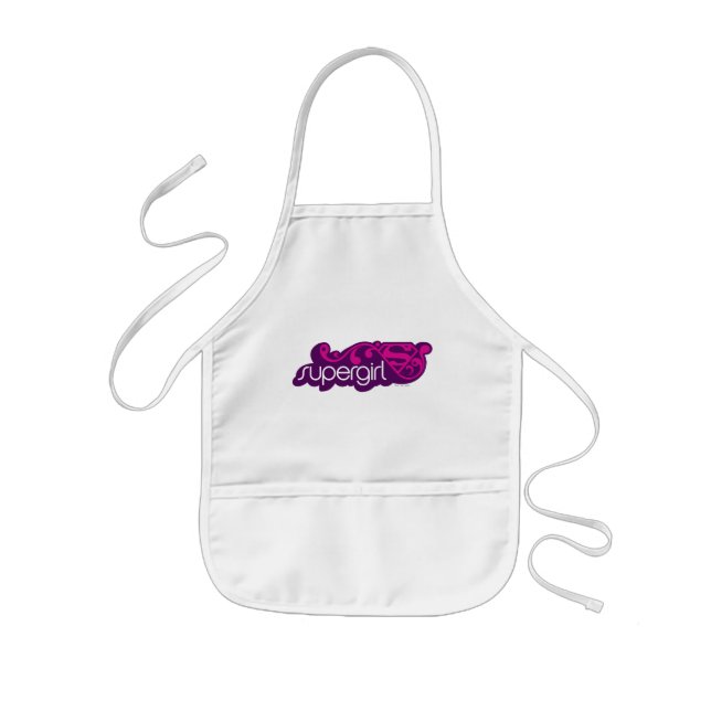 Delantal Infantil Supergirl Groovy Name y S-Shield (Frente)