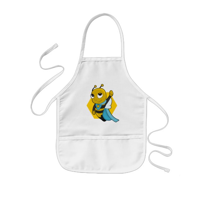 Delantal Infantil Superhero bee cartoon  (Frente)