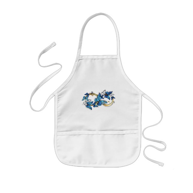 Delantal Infantil Symbol Infinity of Blue Morpho Butterflies (Frente)