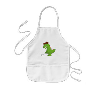 Delantal Infantil T-Rex Dinosaur Divertido Jugando Golf