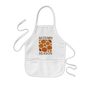 Delantal Infantil Temporada de Otoño Calabazas Hojas de Otoño Luna d
