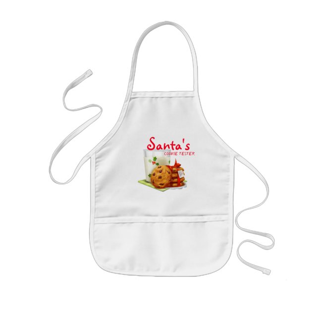 Delantal Infantil Tester de cocina de Santa (Frente)