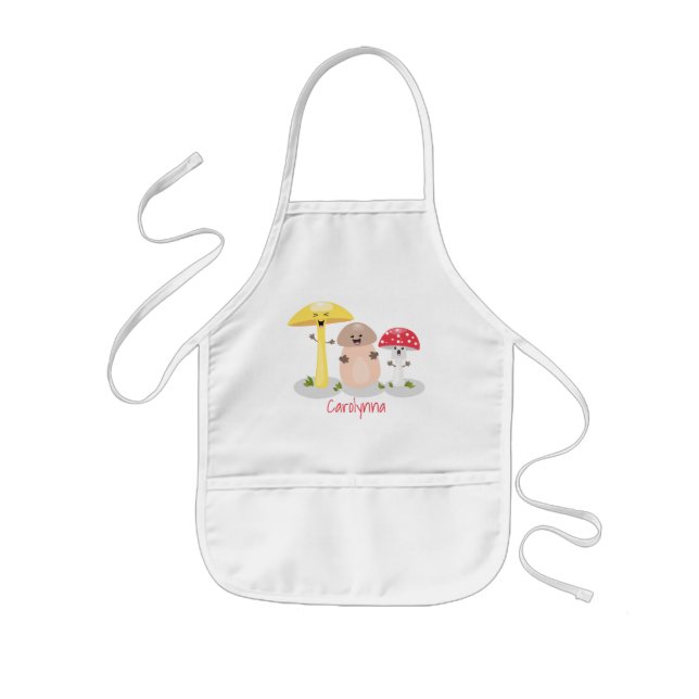 Delantal Infantil Toadstool de hongos de hongo de kawaii (Frente)