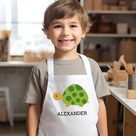 Delantal Infantil Tortuga Verde Lindo Personalizado