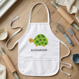 Delantal Infantil Tortuga Verde Lindo Personalizado