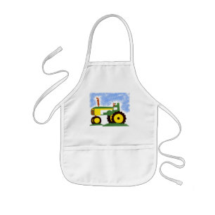 Delantal Infantil Tractor bajo cielo azul