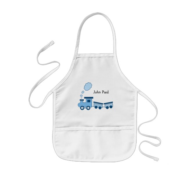 Delantal Infantil Tren Azul Choo Choo (Frente)