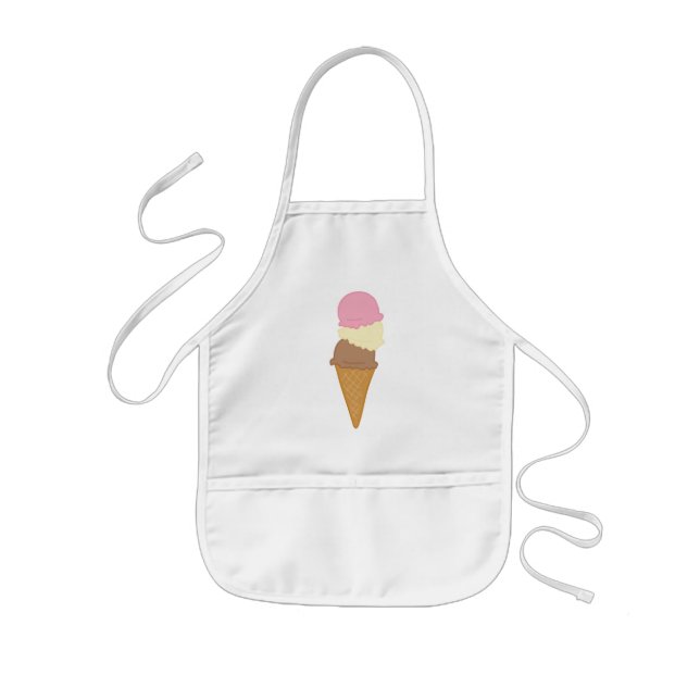 Delantal Infantil Triple Scoop Ice Cream Cono (Frente)