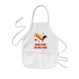 Delantal Infantil Tripulación personalizada de barbacoa de Dachshund
