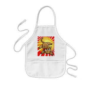 Delantal Infantil Ultra Lindo Anime Leopardo Gatito Arco Iris Banda 