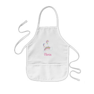 Delantal Infantil Unicornio arcoiris mágico personalizado
