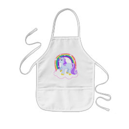 Delantal Infantil Unicornio mágico lindo con el arco iris