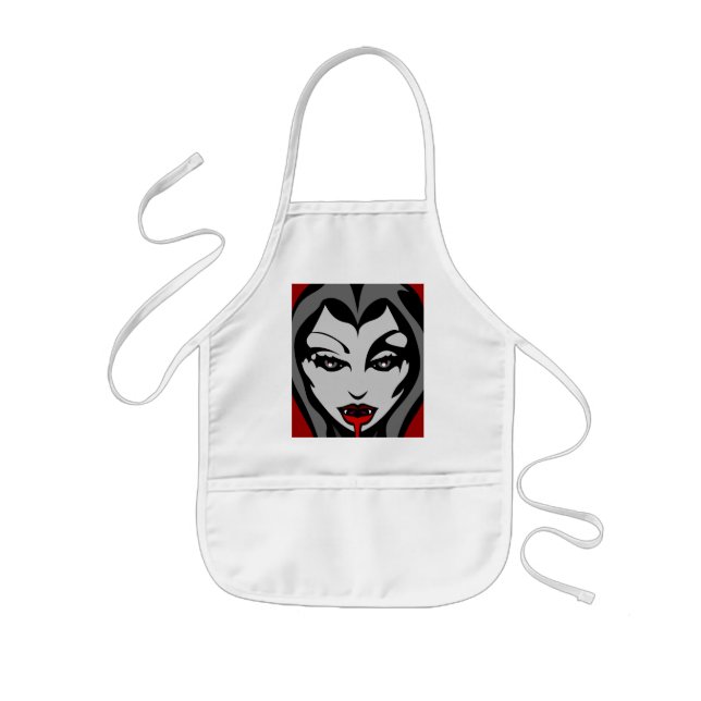 Delantal Infantil Vampiro Aprons Halloween Chica de vampiros BBQ Apr (Frente)