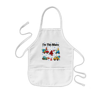 Delantal Infantil Vehículos de construcción Camisetas de cuarto cump