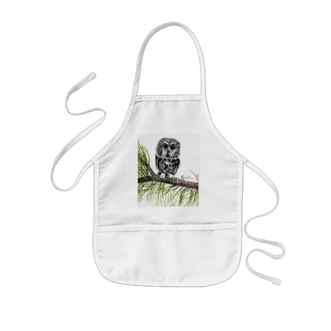 Delantal Infantil Vi Apron de búho blanco (Frente)
