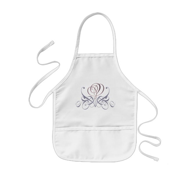 Delantal Infantil Violet Flourish Rosa Designer Bib (Frente)