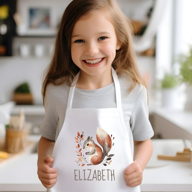 Delantal Infantil Woodland Squirrel Cute Personalized (Subido por el creador)