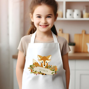 Delantal Infantil Zorro de Otoño Rústico y Bonito Personalizado