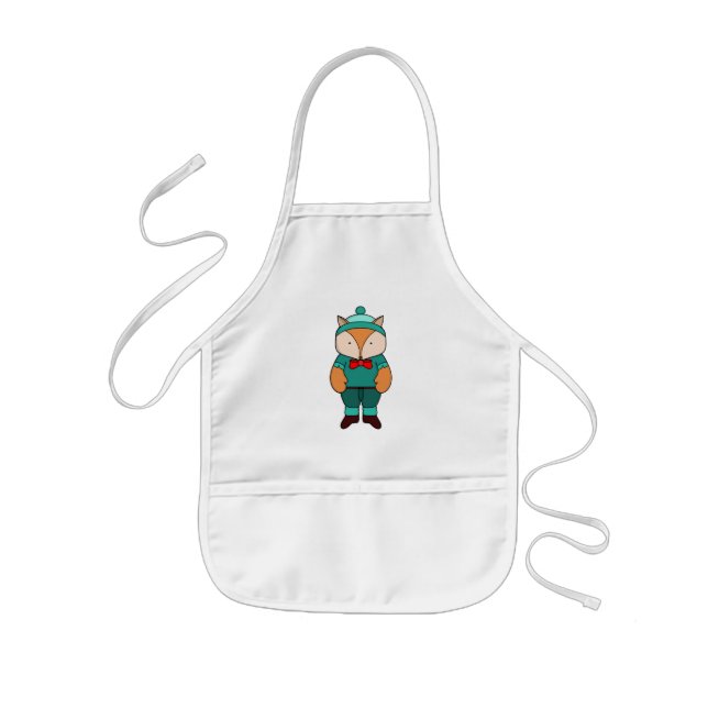 Delantal Infantil Zorro verde lindo (Frente)