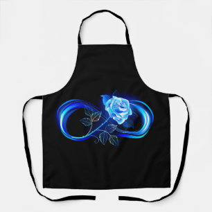 Delantal Infinito brillante con rosa azul