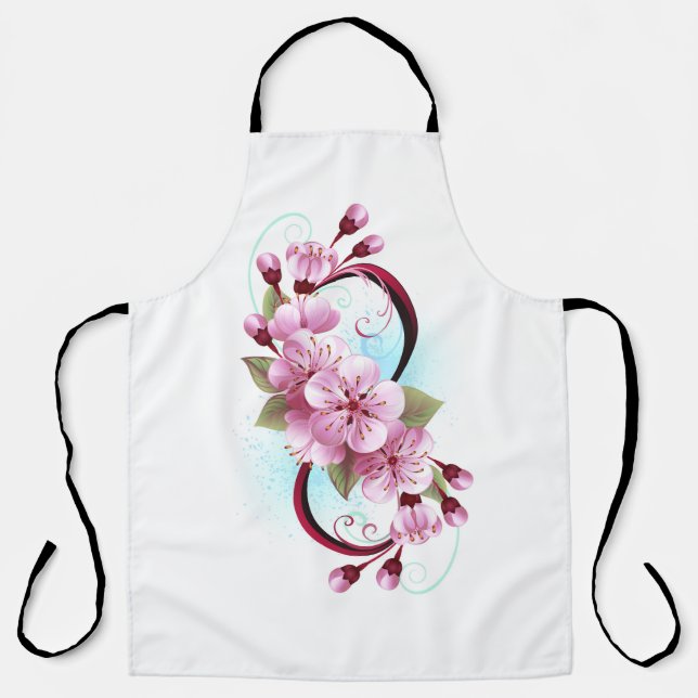 Delantal Infinito con las flores de flores de Sakura Blosso (Anverso)