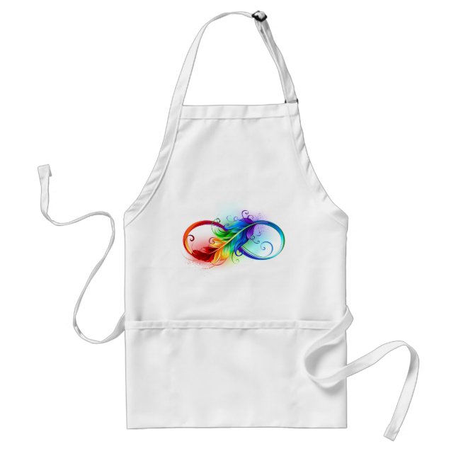 Delantal Infinity Symbol with Rainbow Feather (Frente)