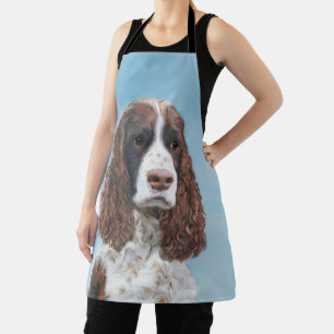 Delantal Inglés Springer Spaniel Pintura Original Perro Art