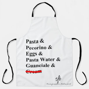 Delantal Ingredientes de pasta carbonara