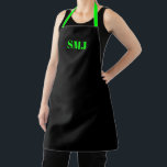 Delantal Iniciales de monograma personalizado moderno neón<br><div class="desc">Moderno personalizado monograma iniciales neón verde negro Apron. letras verde neón,  fondo negro. puedes elegir tu color correa gran regalo para mamá,  papá,  amigos y tú mismo! Diseño moderno,  minimalista,  sencillo y elegante. Excelente para cocineros,  chefs,  cerámica,  artesanía,  trabajo,  cocina,  horneado,  barbacoa,  parrilladas,  comercios y tiendas,  etc.</div>
