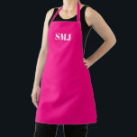 Delantal Iniciales modernas de monograma personalizado de f<br><div class="desc">Personalizado personalizado con las iniciales fuchsia rosa caliente de color sólido plano Apron moderno. Personalizable de texto blanco, rosa caliente, fucsia color claro y plano fondo. también puede elegir el color de la correa. Unisex. ¡Un gran regalo para mamá, papá, amigos y para ti! Diseño moderno, minimalista, sencillo y elegante....</div>