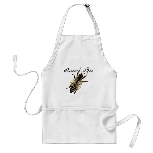 Delantal Inscripción de Bug de Vida Silvestre Queen Bee (Frente)