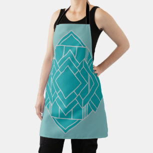 Delantal Inspiración en el estilo Art Decó verde azulado