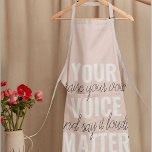 Delantal Inspiración en tu cita de motivación de Voice Matt<br><div class="desc">Inspiración en tu cita de motivación de Voice Matter</div>