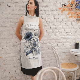 Delantal Inspiración floral de color de agua de la feminida