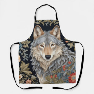 Delantal Inspirado el Noble Lobo Gris William Morris