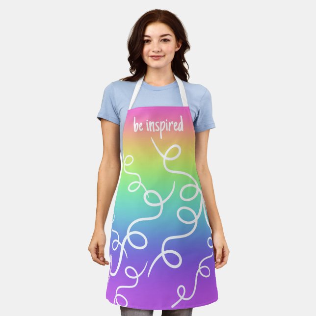 Delantal Inspirarse en el gradiente del arcoiris Swirls Apr (Gastado)