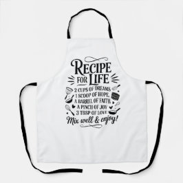 Delantal Inspirational Recipe for Life Quote Kitchen, Dream