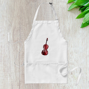 Delantal Instrumento Musical de Violín Rojo Elegante